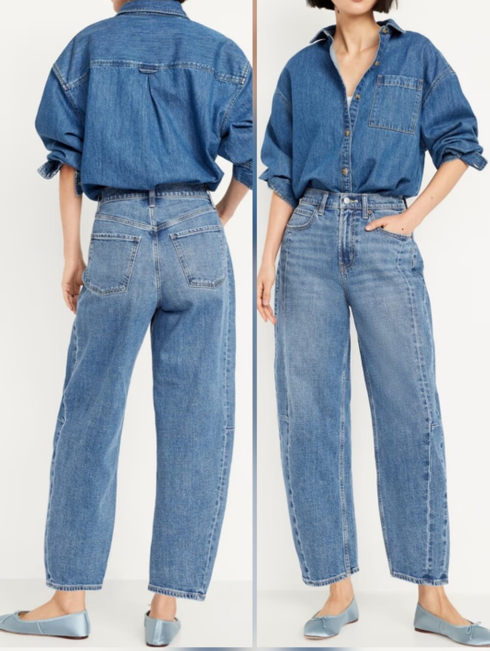 Old Navy High Rise Barrel Leg Jeans Pansy